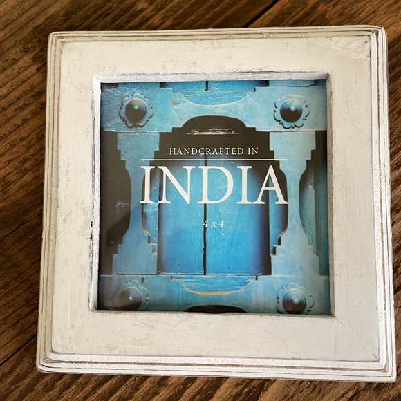 New Rustic White 4”X 4” desk frame, handcrafted in India - Picture 5 of 5